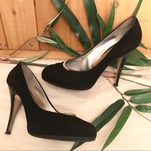 Giuseppe Zanotti Black Suede Evening Pumps